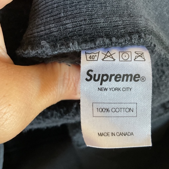 Supreme Sweatshirt Hoodie Embroidered Logo Size L - Picture 5 of 9